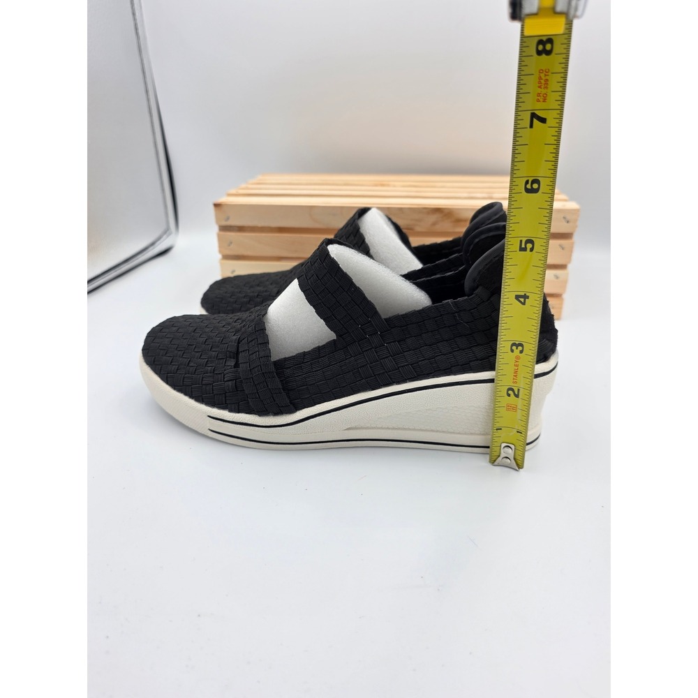 Bernie Mev Frontier Sneakers Women 38 8 Black Woven Comfort Elastic Platform - Picture 8 of 13